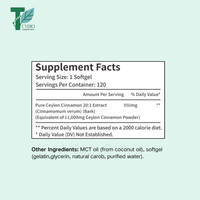 Compléments alimentaires en gélules molles OEM 2-en-1 Cannelle de Ceylan biologique avec huile MCT, Soutien énergétique et métabolique, Sans OGM, Sans gluten