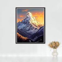 COOLEVE Kit DIY Créatif Japandi Personnalisé 30*40cm Peinture Diamant Carré Acrylique Complet pour Décoration Intérieure