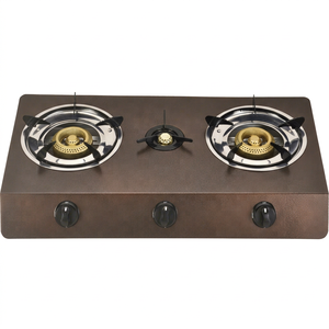 Two Burner Gas Stove <b>Cooktop</b> Stainless Steel Portable Knob Control Piezoelectric Ignition Hotel Use Class Flameout Protection - Product Image 1