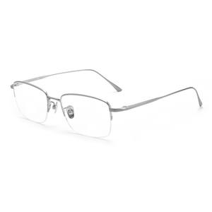 نظارات عمل نصف إطار من التيتانيوم الخالص خفيفة للغاية عصرية ذهبية كبيرة بتصميم ماسي عدسات طبية متوافقة - Product Image 1