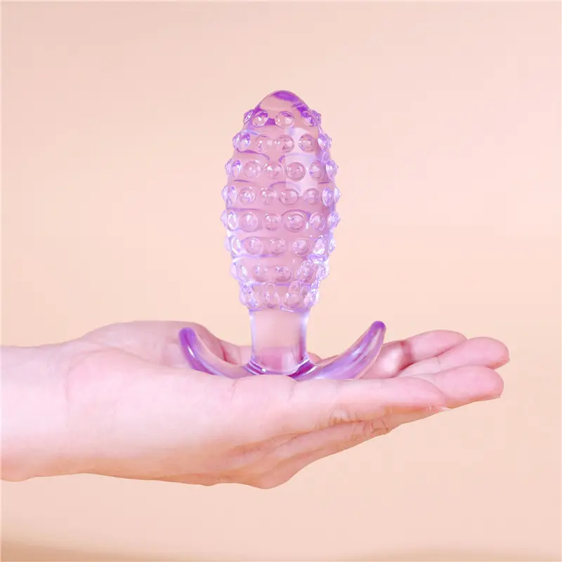 Free sample different sizes Pineapple shape transparent soft wearable anal plug stimulating butt plug for women adult products