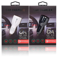 Dernier modèle de chargeur de voiture 6AUSB QC3.0 + Type C à charge rapide pour iPhone 13 Series Samsung Galaxy, allume-cigare pour téléphone portable