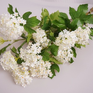 Fleurs artificielles en gros à 5 têtes, type voile de mariée, Spirea, boule de neige, petites hortensias blancs pour décorations de mariage - Product Image 2