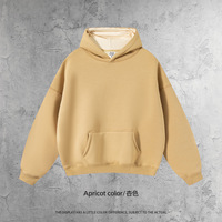 Sweat à capuche zippé en molleton bouclé de coton et élasthanne épais, thermique, coupe oversize, avec logo personnalisé, unisexe, streetwear d'hiver, ODM