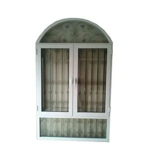 White color profile European style aluminium alloy frame iron window grill design