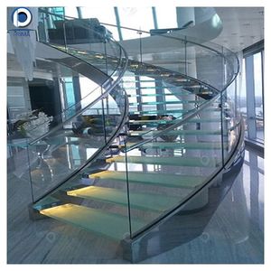 <span class=keywords><strong>Escalier</strong></span> de villa incurvé en acier galvanisé de conception moderne personnalisée haut de gamme PRIMA, <span class=keywords><strong>marches</strong></span> fermées en verre trempé, durable - Product Image 4