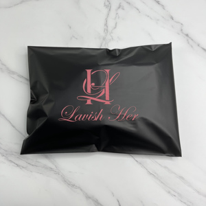 Wholesale Matte Black Plastic Shipping Envelopes Custom Pink Logo Printed Tear Proof Poly Mailers For Apparel Online Shop - Product Image 4