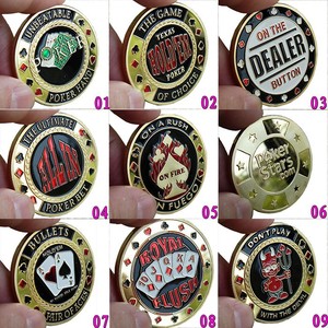 Moneda Conmemorativa Metálica de Póker, Porta Fichas de Texas Hold'em, Protector de Cartas para Dealer y All-in, Cientos de Estilos para Elegir - Product Image 5