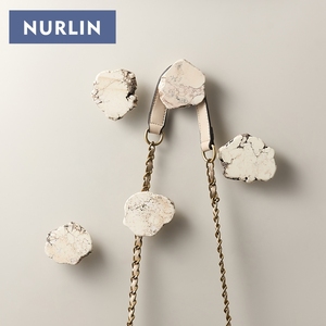 NURLIN 天然ホワイトターコイズ 大理石 真鍮製 キャビネット 引き出し ドアハンドル ノブ 壁掛けフック - Product Image 5