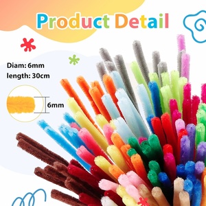 Fournitures de nettoyage de tuyaux en chenille, 6mm, avec différentes textures extérieures, pour drainage sous vide, lot de 30 tiges épaisses et grosses - Product Image 5
