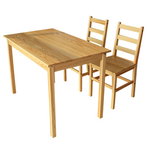 Ensemble <span class=keywords><strong>de</strong></span> salle à manger en bois <span class=keywords><strong>de</strong></span> pin <span class=keywords><strong>de</strong></span> couleur naturelle moderne avec <span class=keywords><strong>4</strong></span> <span class=keywords><strong>chaises</strong></span> et 1 table pour salle à manger - Product Image 2
