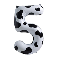 Ballon en feuille d'aluminium numérique imprimé vache de 40 pouces, décorations de fête d'anniversaire, ballon numérique à motif vache pour fournitures d'anniversaire pour enfants