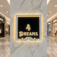 Letrero LED Retroiluminado Personalizado Directo de Fábrica, Letras de Canal 3D con Luz Cálida, Letrero de Pared Interior para Negocios y Marcas
