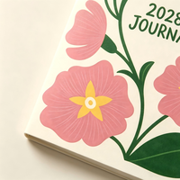 Agenda annuel A5 2028, carnet à couverture rigide, impression florale personnalisée, cadeau