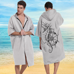 <span class=keywords><strong>Accappatoio</strong></span> con Cappuccio da <span class=keywords><strong>Uomo</strong></span> ad Asciugatura Rapida per Spiaggia e Piscina, Stampa Fantasia, per Cambiarsi dopo il Surf - Product Image 3