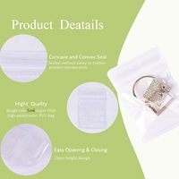 Pochette en PVC transparente épaisse auto-scellante, sac en plastique résistant à l'humidité pour cosmétiques avec fermeture éclair pour emballer des boucles d'oreilles, des bijoux, des colliers