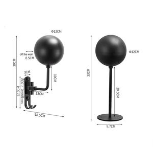 Estantes para cascos de motocicleta de aluminio negro de alta calidad, almacenamiento de exhibición de pie para instalación en garaje o pared, diseño OEM - Product Image 5