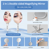 Espejo de Maquillaje Cosmético con Aumento LED de Marca Propia MoonlitGlow, 5X/40X, Montado en Pared, Doble Cara, Bajo MOQ, Listo para Venta Minorista, Personalizable