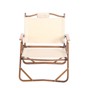 เก้าอี้พับอลูมิเนียมอัลลอยด์ลายไม้แบบพกพาเก้าอี้สวนกลางแจ้ง 55x53x61 ซม - Product Image 2