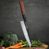 Couteau Bunka en acier composite à haute teneur en carbone HEZHEN, manche en bois fait main, couteaux de cuisine pour chef