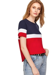 T-shirt da <span class=keywords><strong>donna</strong></span> personalizzata con collo rotondo a manica corta color bianco Casual Casual 2023 - Product Image 3