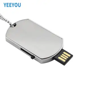 Mini metal Pendant Dog Tag Design USB Disk with Necklace USB Pendrive Memory Stick 3.0 Key Chain Usb Flash Drive
