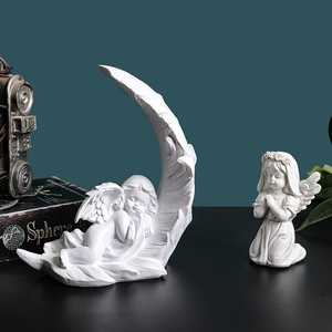Statua <span class=keywords><strong>di</strong></span> angelo bianco tradizionale in resina carina con ali <span class=keywords><strong>di</strong></span> piume grandi per la casa Ecclesia da tavolo ornamento <span class=keywords><strong>di</strong></span> natale per le ragazze decorazione - Product Image 4