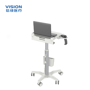 Multifunctionele aluminium medische <span class=keywords><strong>trolley</strong></span> - draagbare kar voor laptop, echografie, orale scanner met in hoogte verstelbare standaard - Product Image 2