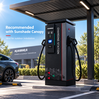 Chargeur EV extérieur HAIDIRA Dark Design 120-400kW avec auvent pare-soleil, recommandé pour les régions chaudes
