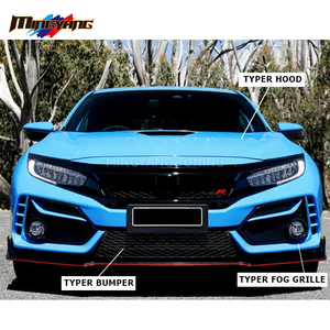 Kit de Carrocería Ancho de Plástico PP con Parachoques, Faldón Lateral, Guardabarros, Alerón y Capó para <span class=keywords><strong>Honda</strong></span> <span class=keywords><strong>Civic</strong></span> Hatchback 16-21 Fk7, Actualización a <span class=keywords><strong>Fk8</strong></span> <span class=keywords><strong>Type</strong></span> <span class=keywords><strong>R</strong></span> - Product Image 4