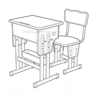 Ensemble de bureau et chaise réglables pour étudiants, structure métallique, mobilier scolaire pour salle de classe, bureau et chaise d'étude pour enfants