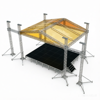 Sistema de armazón portátil de aleación de aluminio con patrón triangular y techo arqueado para exhibiciones en escenarios - Diseño modular de instalación rápida
