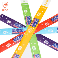 एक-समय उपयोग के निविड़ अंधकार सस्ते कस्टम Tyvek Wristbands के साथ पट्टियाँ मुद्रित लोगो