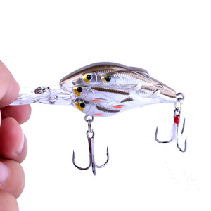 7.5CM 9G Crankbait con sonaglio <span class=keywords><strong>palla</strong></span> all'interno di nuovo tipo di plastica dura gruppo pesce come Crankbait richiamo di pesca esca galleggiante - Product Image 1