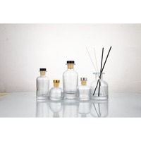 Flacon vide en verre noir rond de 100 ml, 150 ml, 200 ml pour diffuseur à bâtonnets, avec bouchon, pour aromathérapie, commande minimum 100 pièces