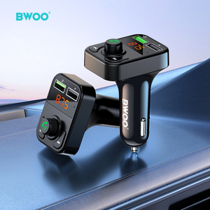 Bwoo mới FM Transmitter xe sạc kép USB 3.1A xe sạc đĩa TF Thẻ bt5.3 không dây rảnh tay âm thanh <span class=keywords><strong>Receiver</strong></span> MP3 Máy nghe nhạc - Product Image 4