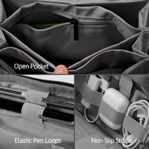 Étui organisateur électronique pour câbles et accessoires, sac de rangement de voyage en nylon durable avec plusieurs compartiments - Product Image 5