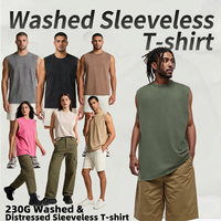 Débardeurs de sport oversize pour hommes, personnalisables, de haute qualité, en tissu épais 230 g/m², avec logo par sublimation, effet délavé à l'acide, pour la gym