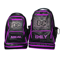Sac à dos de sport bleu roi résistant à l'eau pour studio de danse, équipe de cheerleading, avec logo personnalisé, nom, gymnastique féminine, vert clair