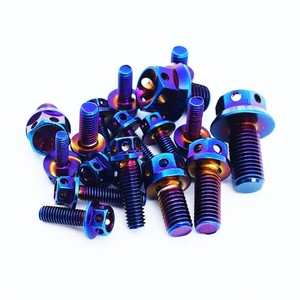 M6 M8 M10 M12 motocicleta Color chapado Acero inoxidable hueco hexagonal titanio tornillo perno con agujero en la cabeza - Product Image 2