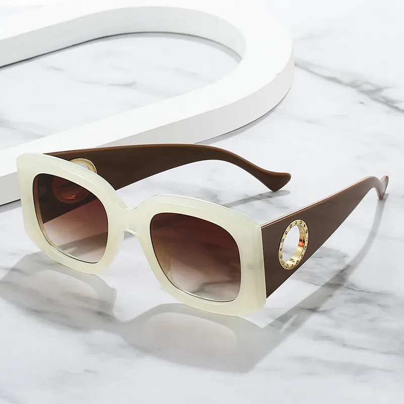9579 Highest Quality Sunglasses Circle Retro Sun Glasses For Woman Luxury Sunglass Stock Big Square Sunglasses Woman