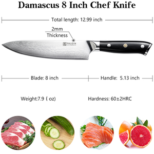 Ensemble de couteaux de <span class=keywords><strong>cuisine</strong></span> personnalisés Couteau de <span class=keywords><strong>cuisine</strong></span> japonais de luxe en Damas Couteau de chef en acier à haute teneur en carbone Ultility VG10 - Product Image 2