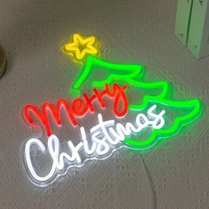 Buon natale insegna al Neon colorata luce dell'albero a LED per decorazione della parete, esposizione della stanza delle vacanze, decorazione della festa e regalo stagionale per la casa - Product Image 3
