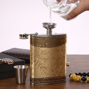 Gourde à liqueur portable et ensemble d'entonnoir en acier inoxydable massif, <span class=keywords><strong>petite</strong></span> gourde à <span class=keywords><strong>whisky</strong></span> à vis, flacon à vin pour boire à l'extérieur - Product Image 6