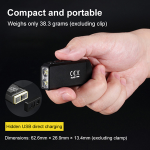 Mini Keychain công việc ánh sáng có thể sạc lại Dual-core LED với cơ sở từ hợp kim nhôm không thấm nước và IP67 USB sạc - Product Image 6