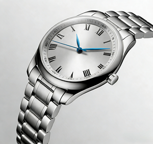 Montre mécanique en acier inoxydable pour Longinesing, pour le travail, les loisirs, le quotidien, cadran blanc mat, chiffres romains, index des heures. - Product Image 4