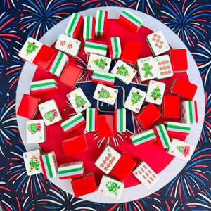 Hot Sale 160 Exquisitely Engraved Cards Red American Mahjong Set 4 Layer Acrylic Tiles for Luxury Family <b>Entertainment</b> - Product Image 5