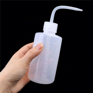 Pink Plastic Squeeze Bottle With Long Neck Spout Square Shape Screw Cap Household Use - Product Image 3