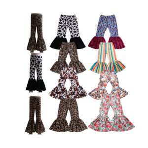 Popolare abbigliamento per bambini pantaloni per ragazze plus size <span class=keywords><strong>leggings</strong></span> svasati per bambini fascia elastica pantaloni per bambini vendita calda bell bottom - Product Image 1