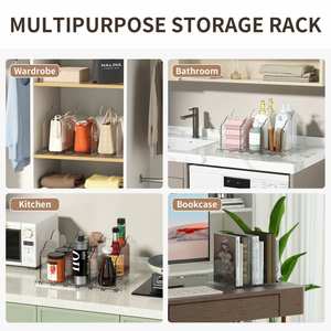 2 juegos de organizadores de armario de acrílico ajustable transparente con 4 divisores de bolso de doble nivel y divisores de almacenamiento de monedero para armarios - Product Image 5